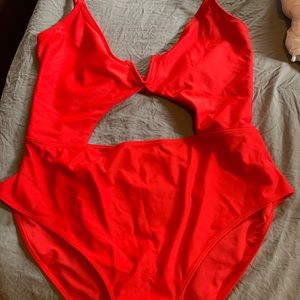 Very cute red bathing suit- not for big chest